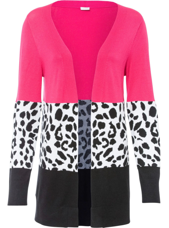 SWETER ROZPINANY W PANTERKĘ 