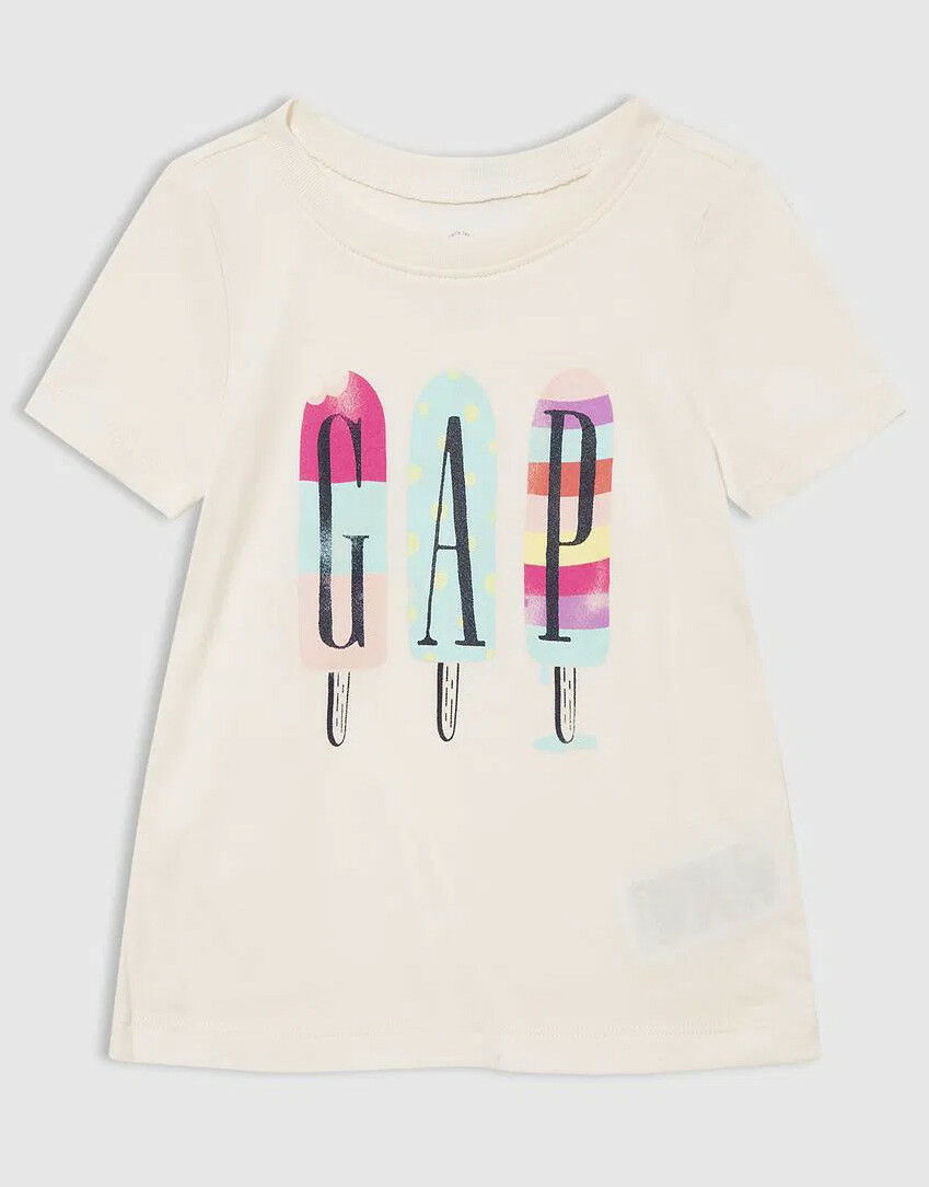 KREMOWY T-SHIRT LOGO NADRUK