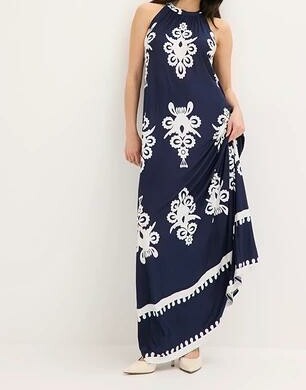 SUKIENKA BOHO MAXI Z OKRĄGŁYM DEKOLTEM