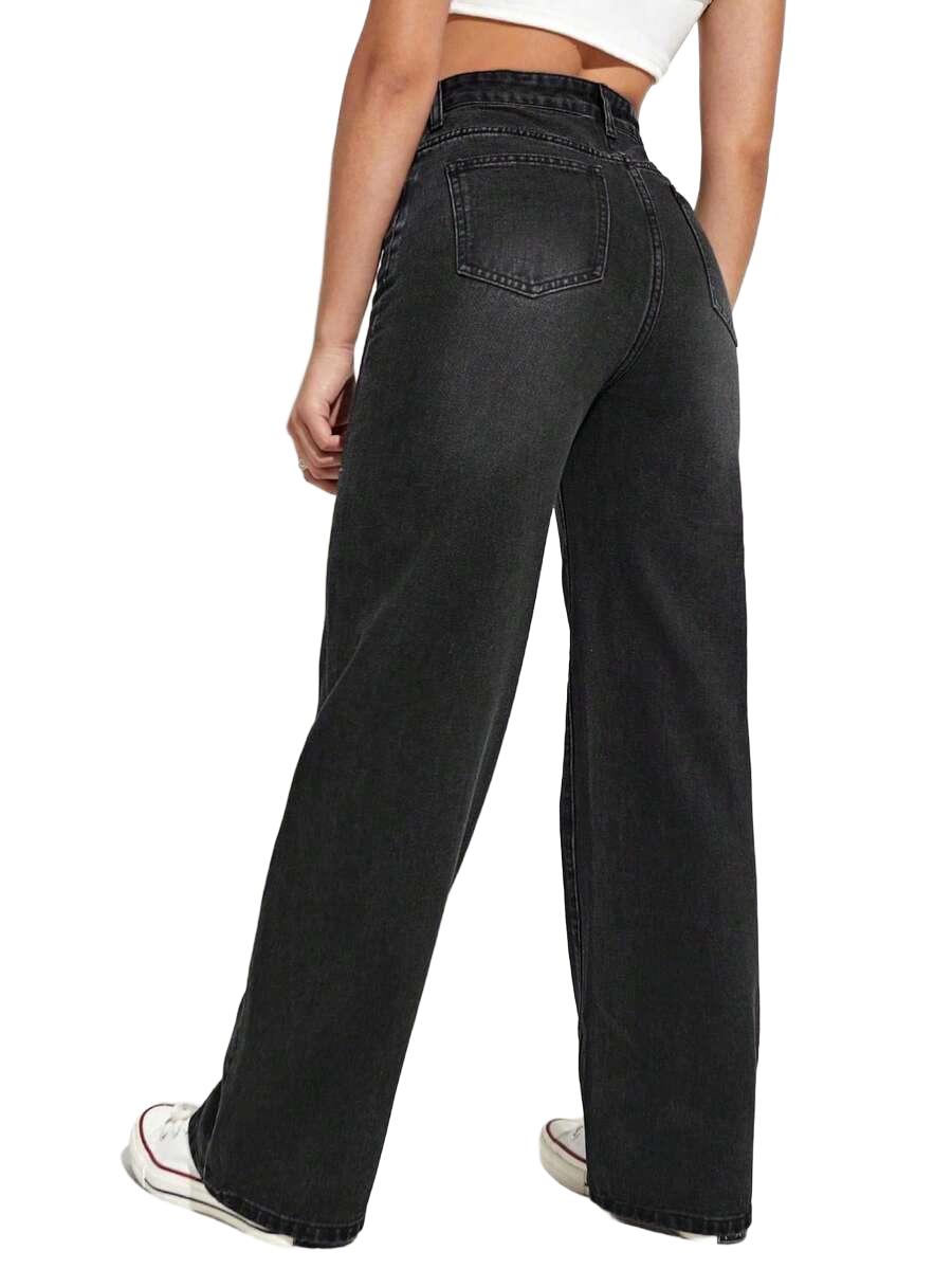CZARNE SPODNIE JEANS 