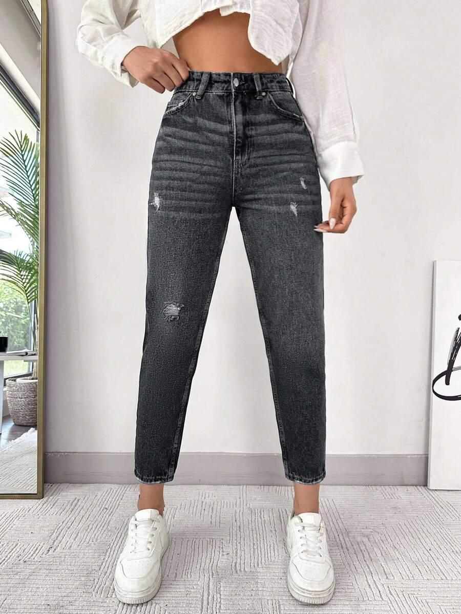 CZARNE SPODNIE JEANS