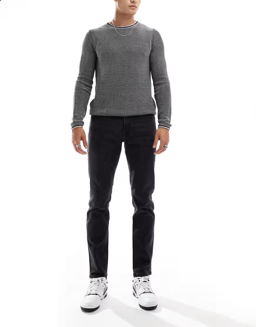 CZARNE SPODNIE JEANS WYSOKI STAN