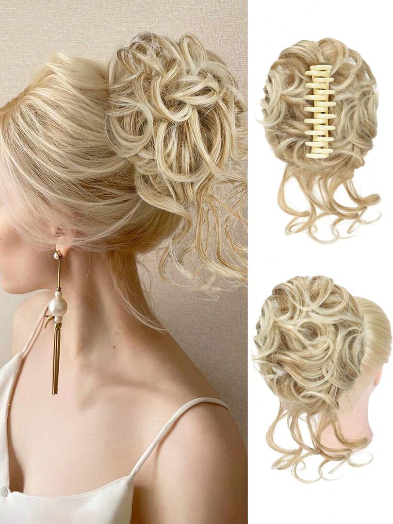 doczepiane włosy kok blond