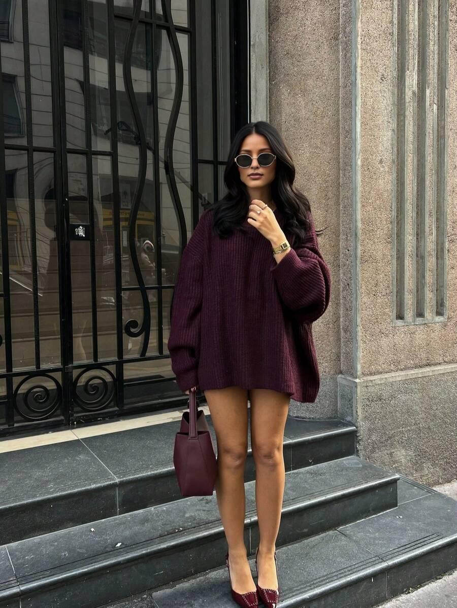 BORDOWY SWETER OVERSIZE