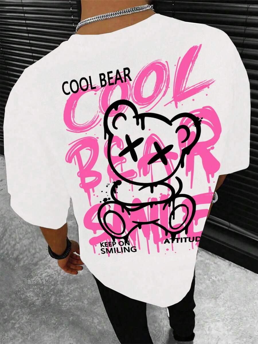 biały t-shirt print