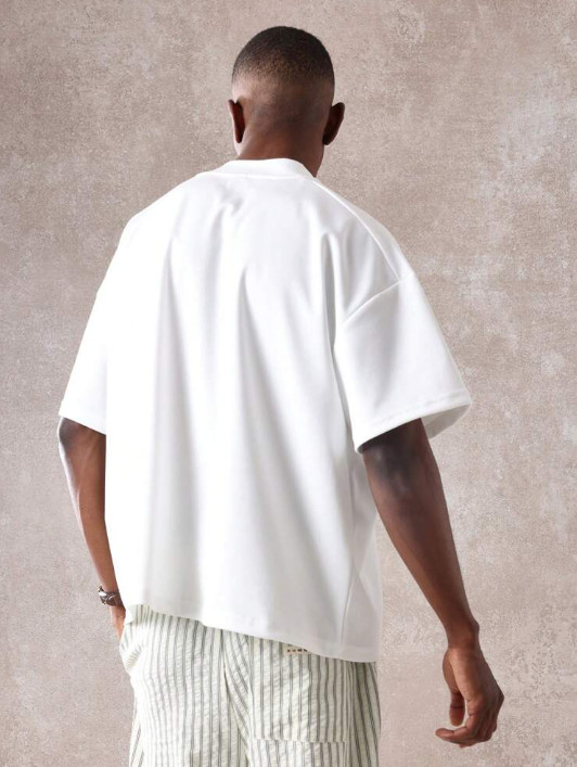biały t-shirt napis