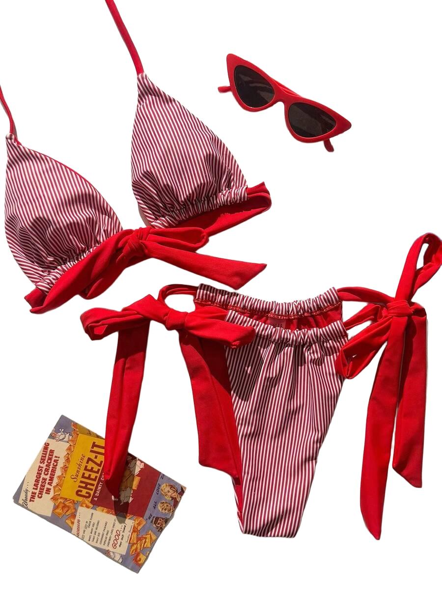 KOMPLET BIKINI W PASKI WIĄZANY