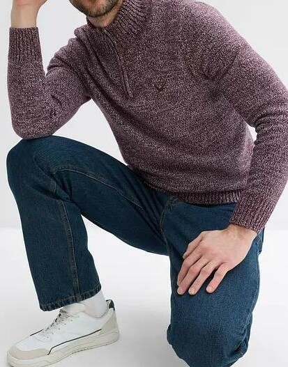 SWETER MĘSKI PLUS SIZE Z ZAMKIEM