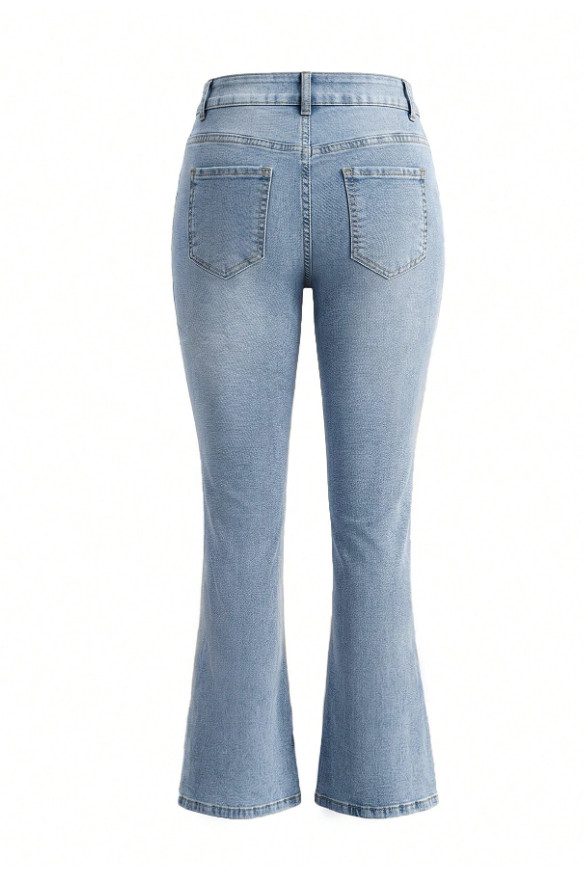 NIEBIESKIE SPODNIE FLARE JEANS