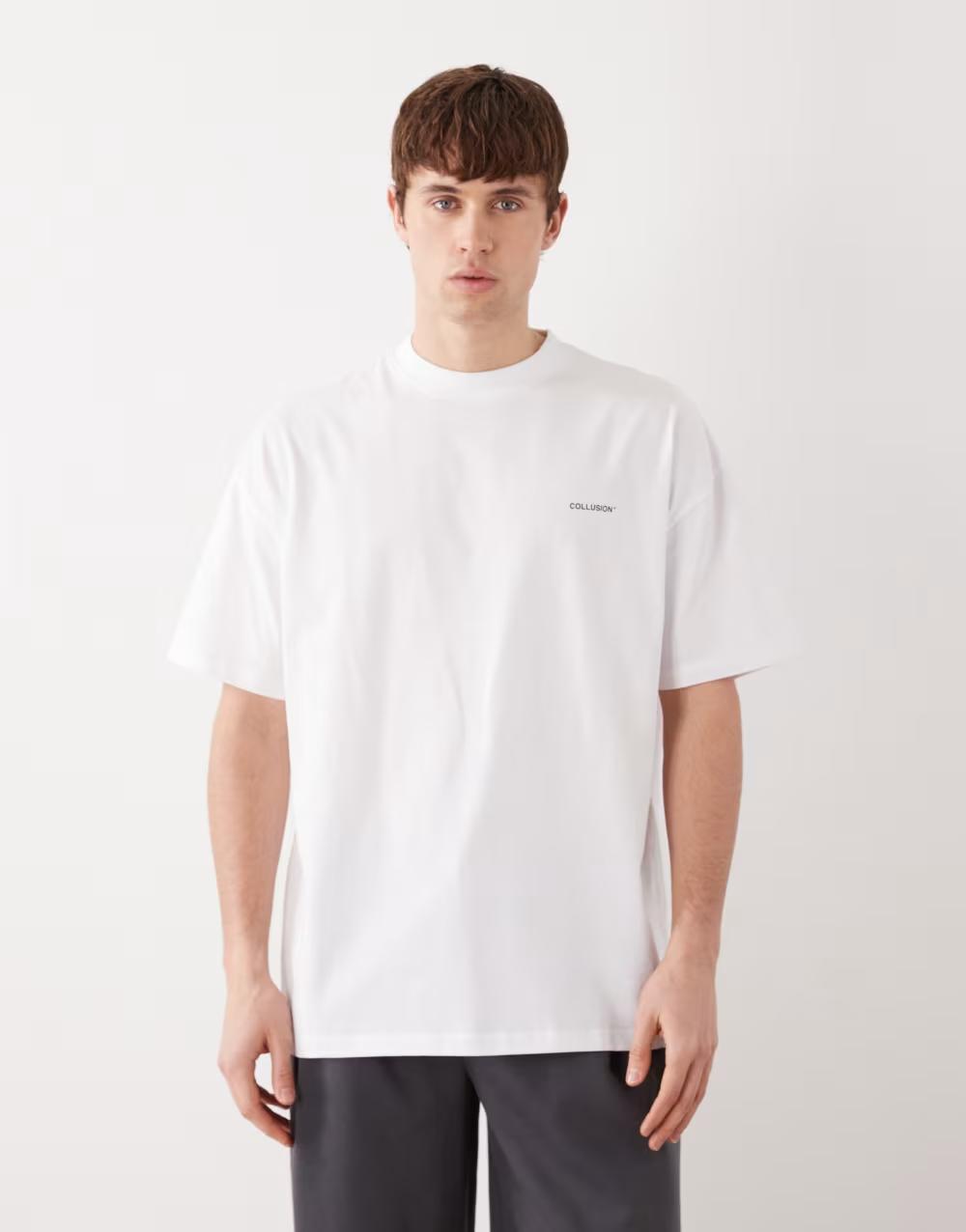 biały t-shirt logo