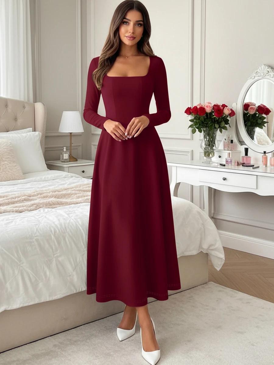 czerwona sukienka maxi