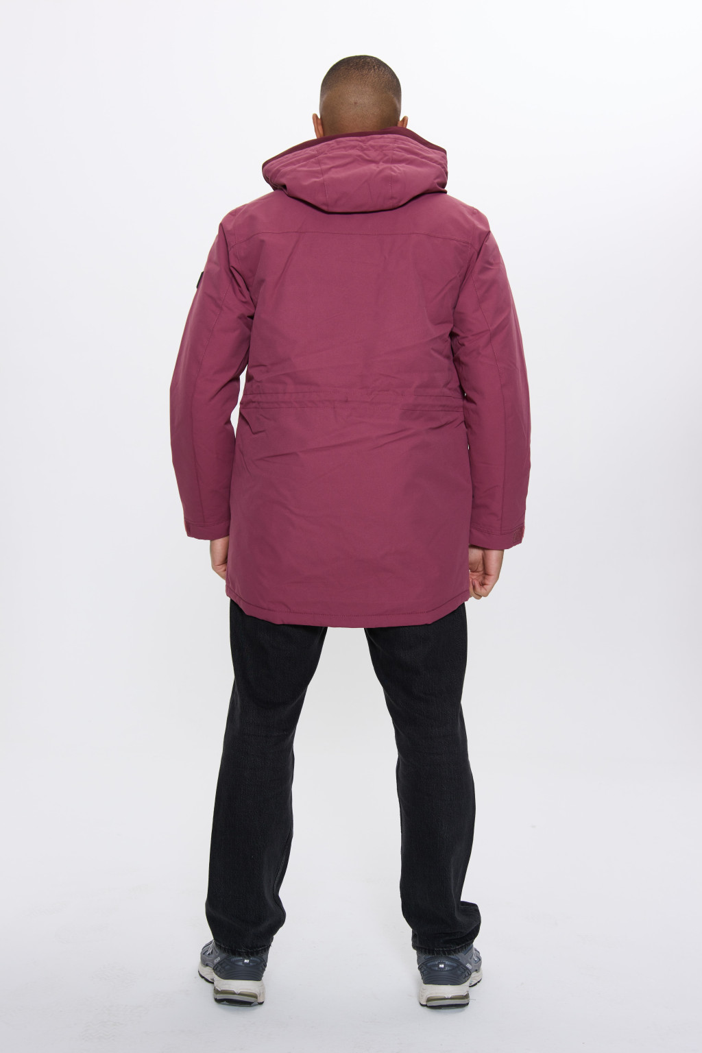 bordowa KURTKA PARKA z kapturem 2500018-13013