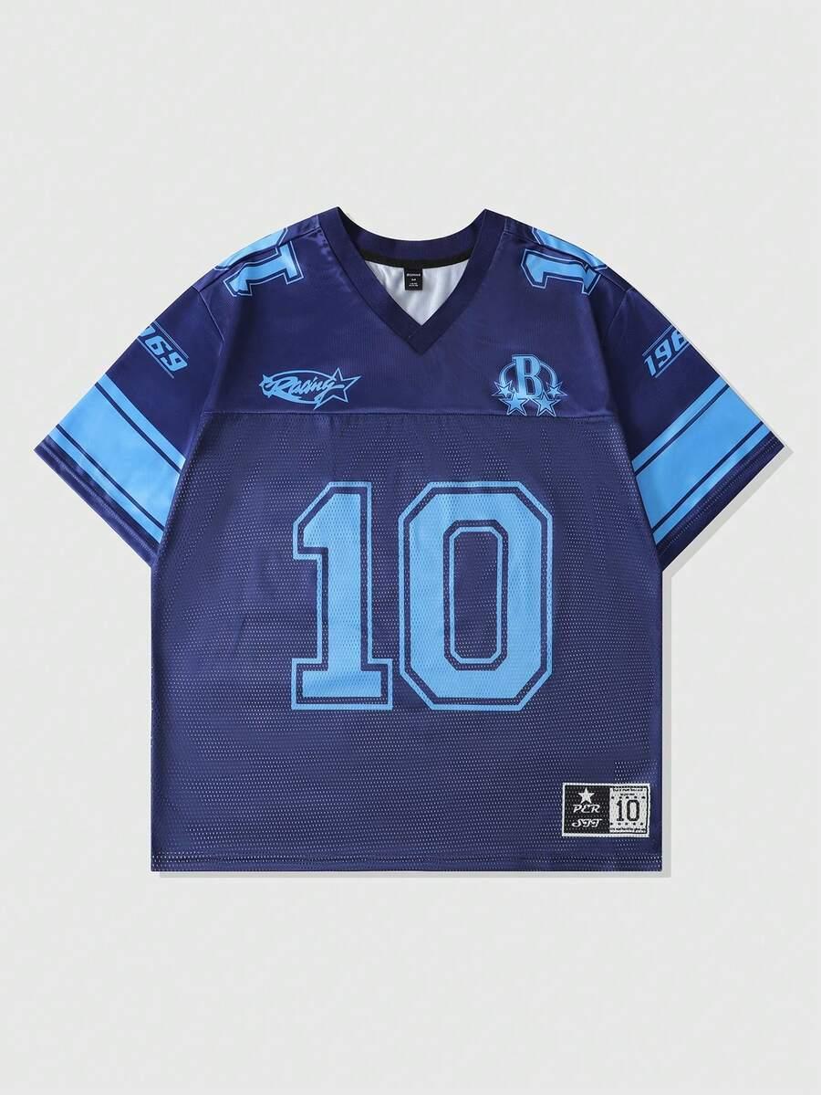 GRANATOWY T-SHIRT PRINT