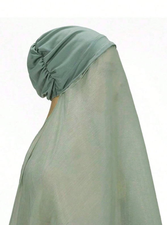 zielony hidżab z czepkiem