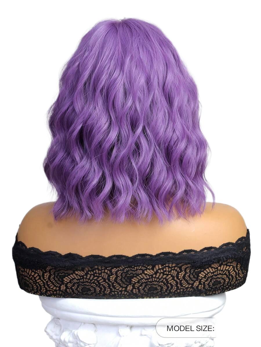 fioletowa syntetyczna peruka