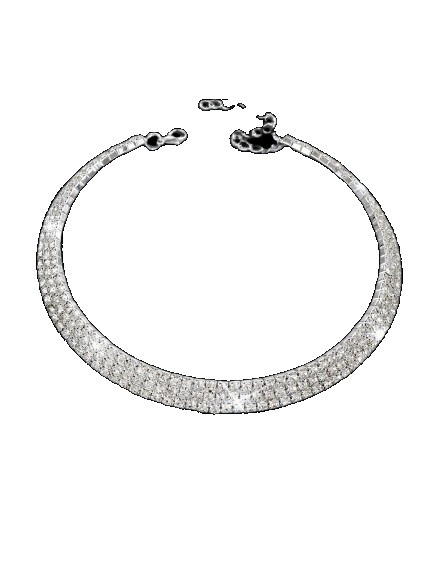 srebrny choker cyrkonie