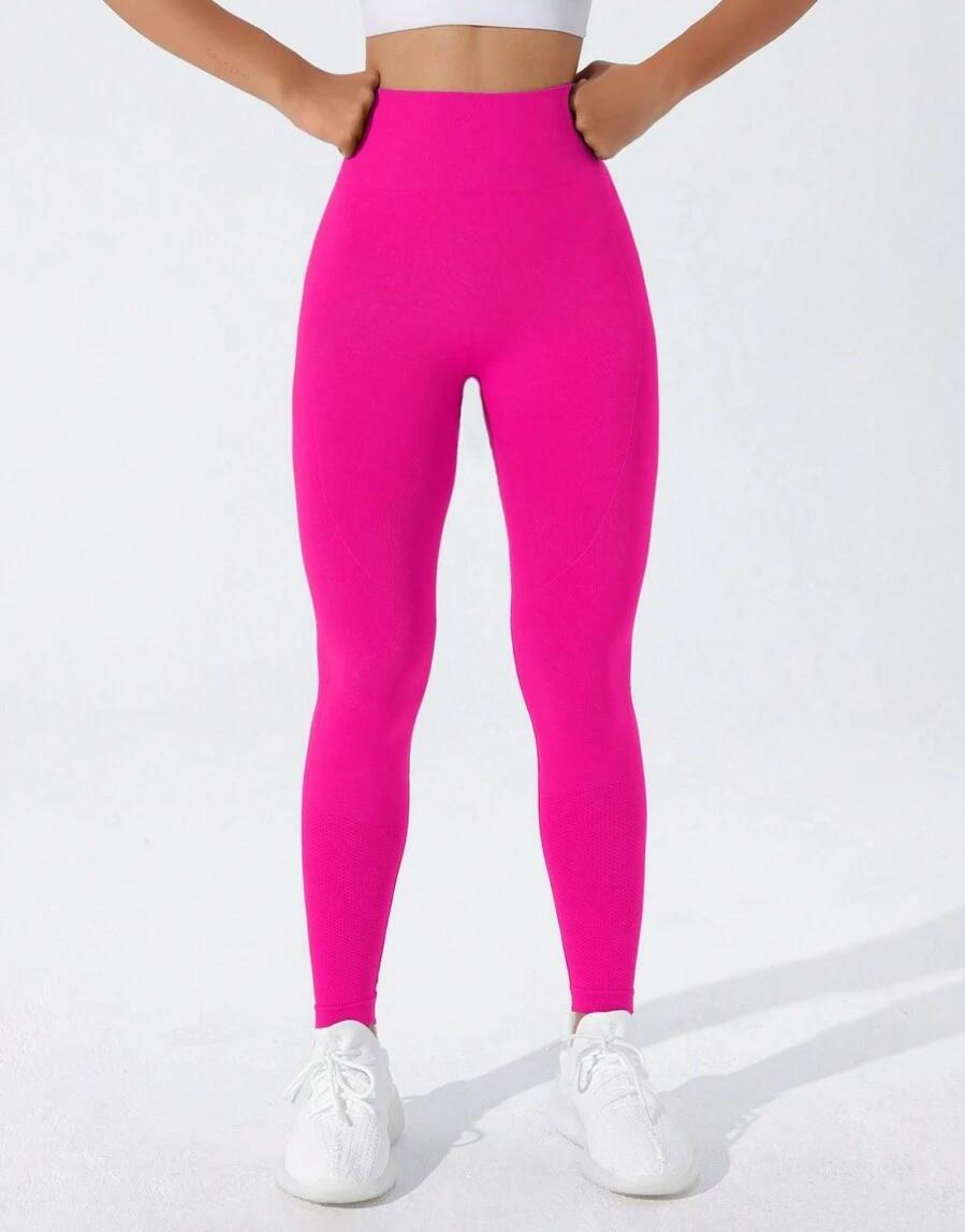 RÓŻOWA SPORTOWE LEGGINSY WYSOKI STAN