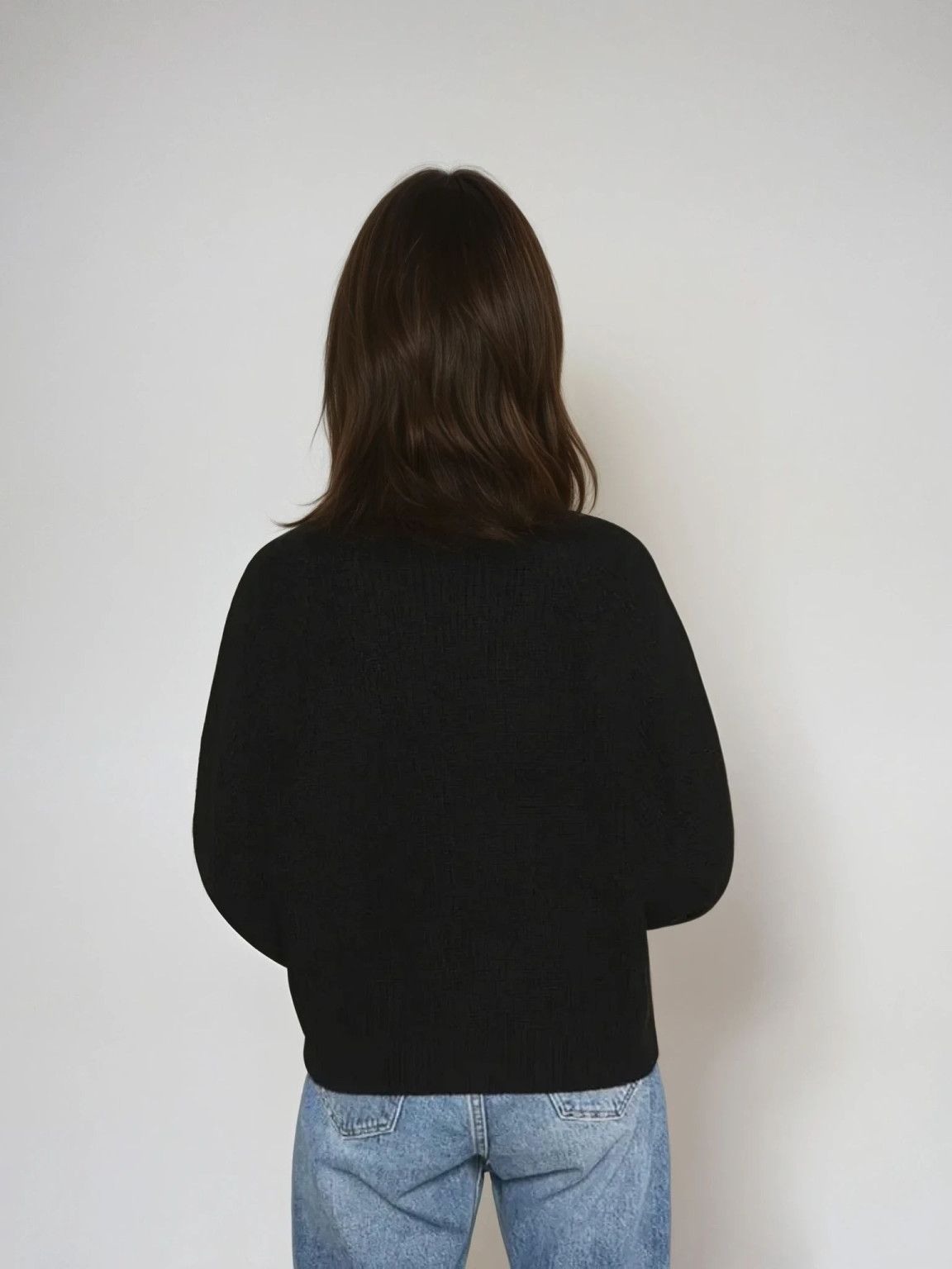 CZARNY SWETER KARDIGAN GUZIKI V-NECK