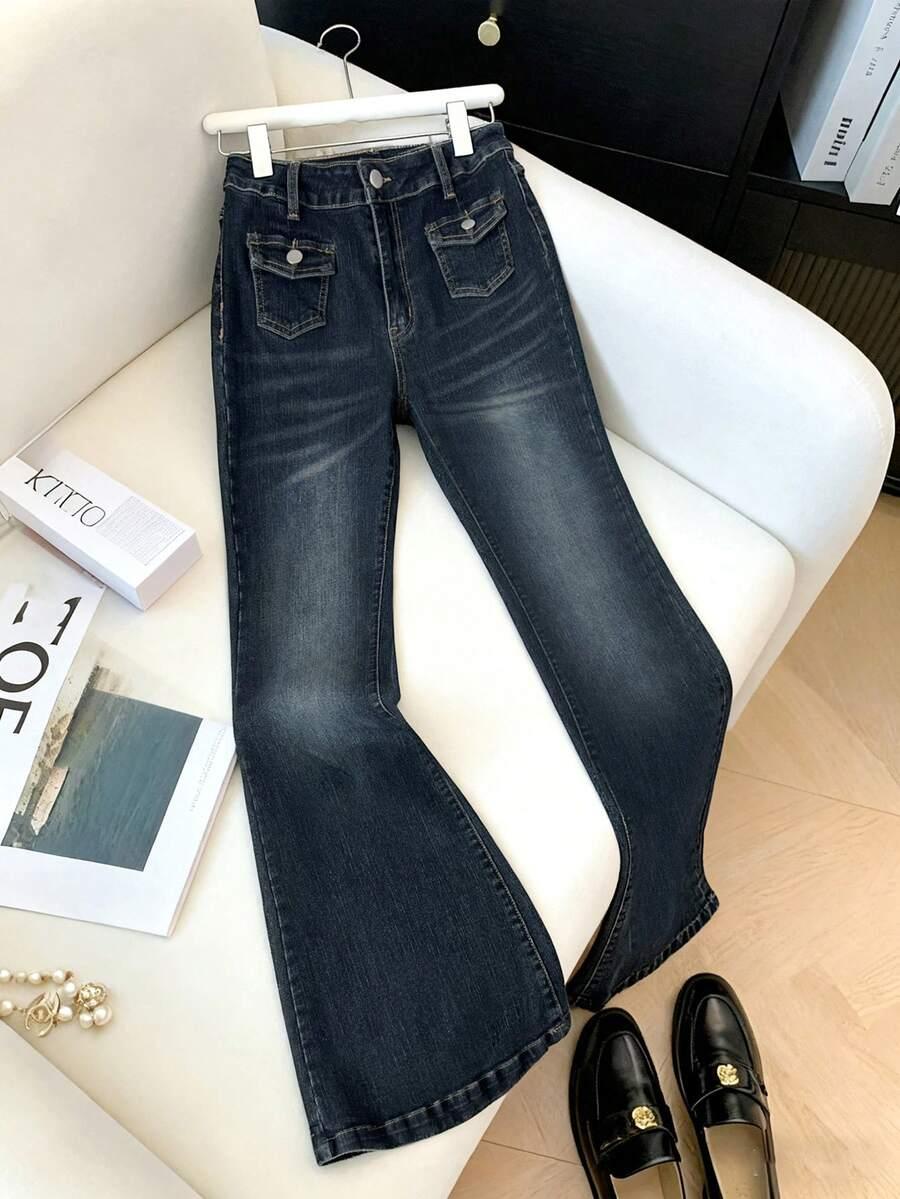 GRANATOWE SPODNIE JEANS