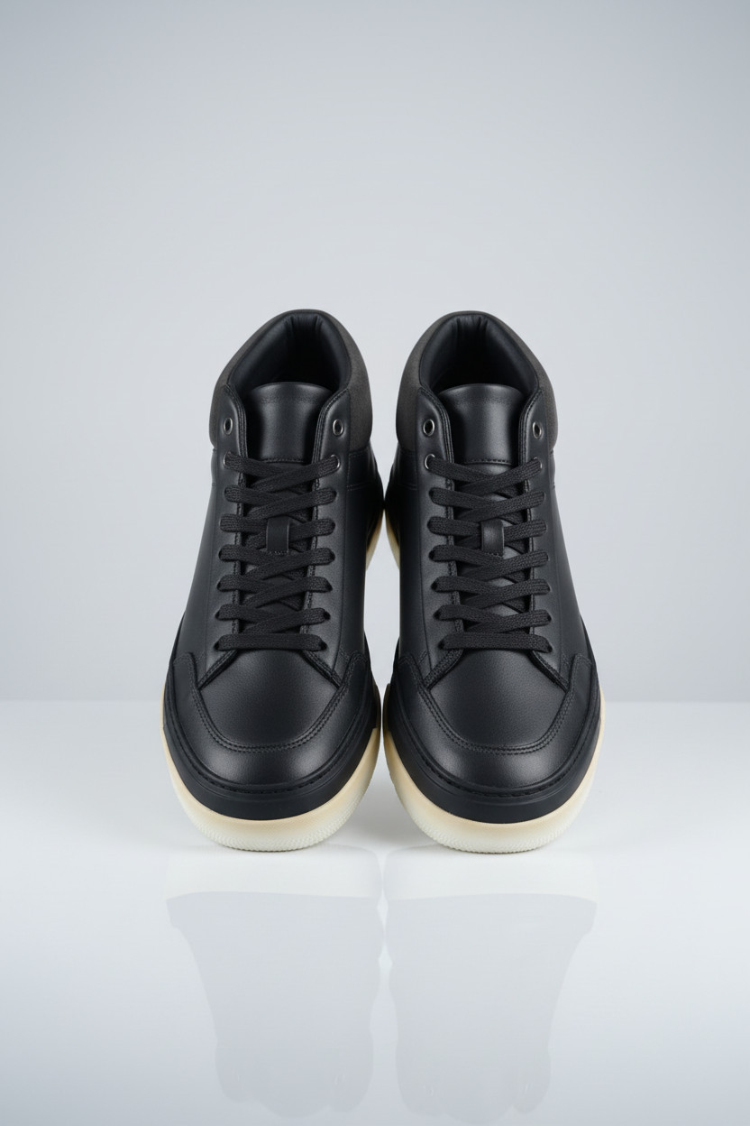 wysokie sznurowane buty sportowe imitacja skóry