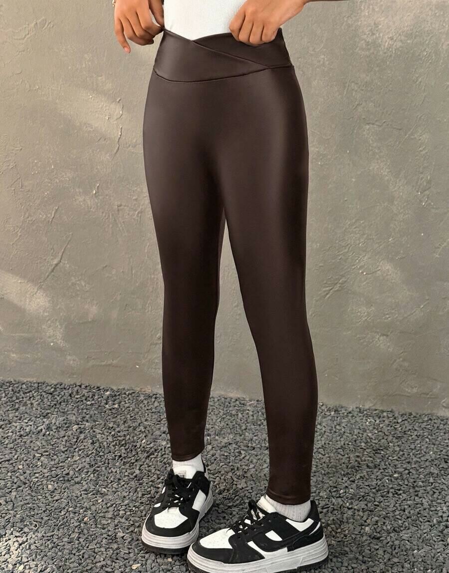 BRĄZOWE KLASYCZNE LEGGINSY