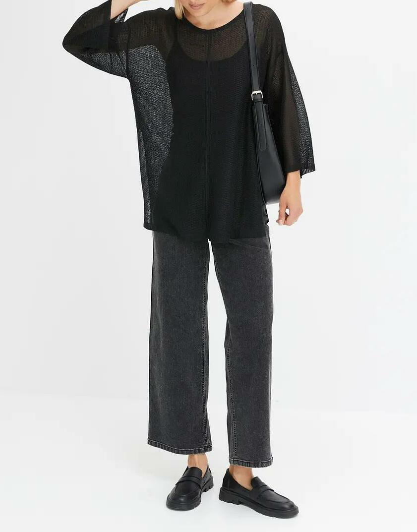 SWETER OVERSIZE AŻUROWY