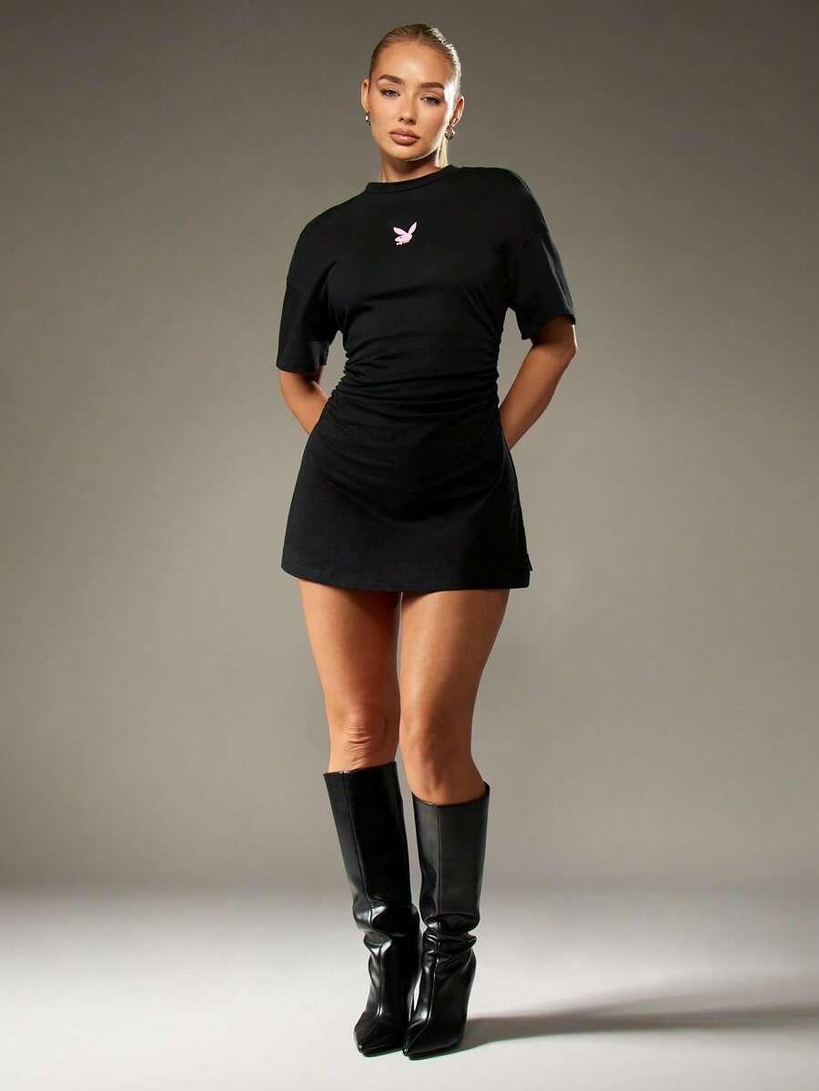 CZARNA MINI SUKIENKA PLAYBOY