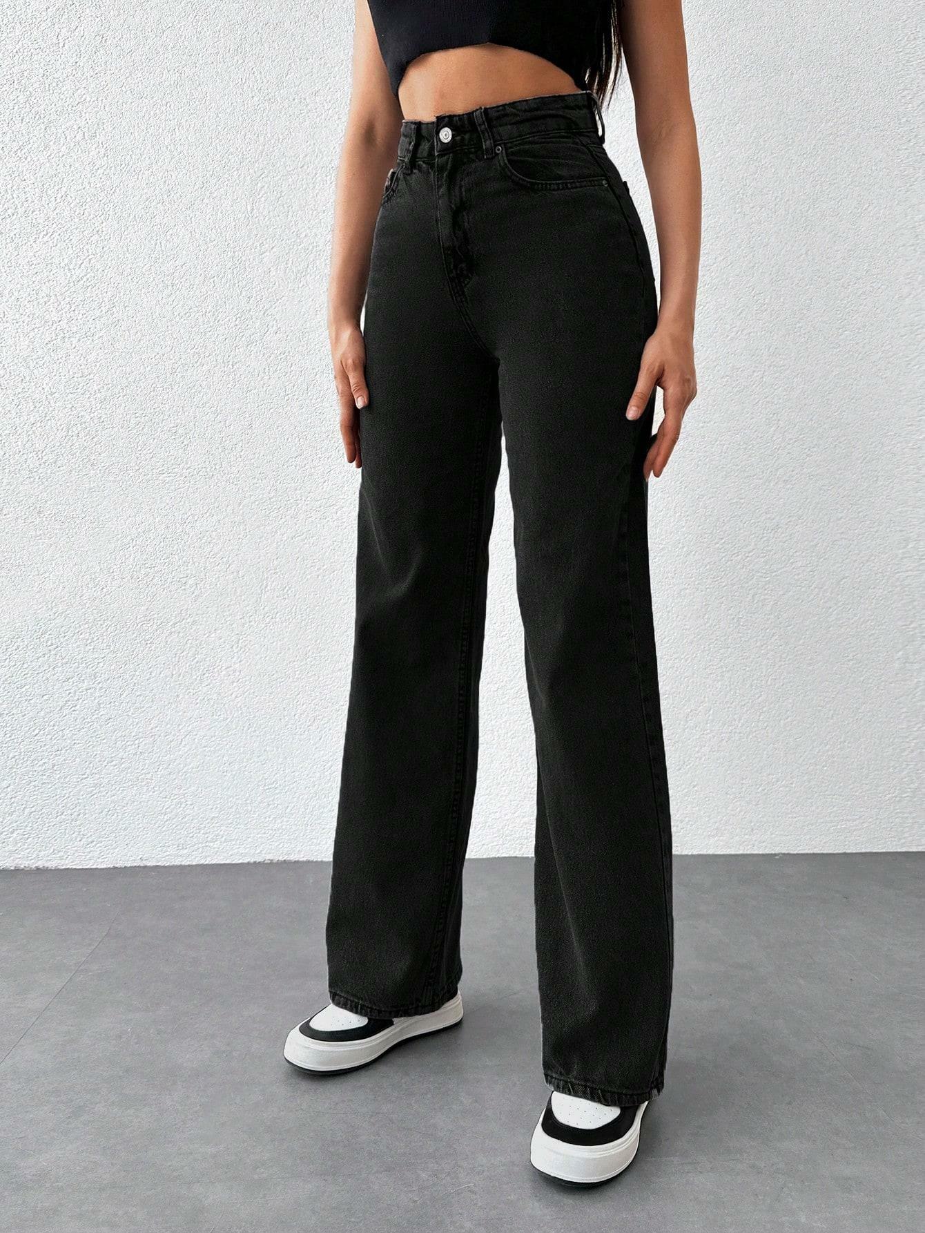 CZARNE SPODNIE JEANS
