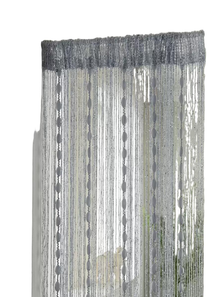 srebrna firanka makaron