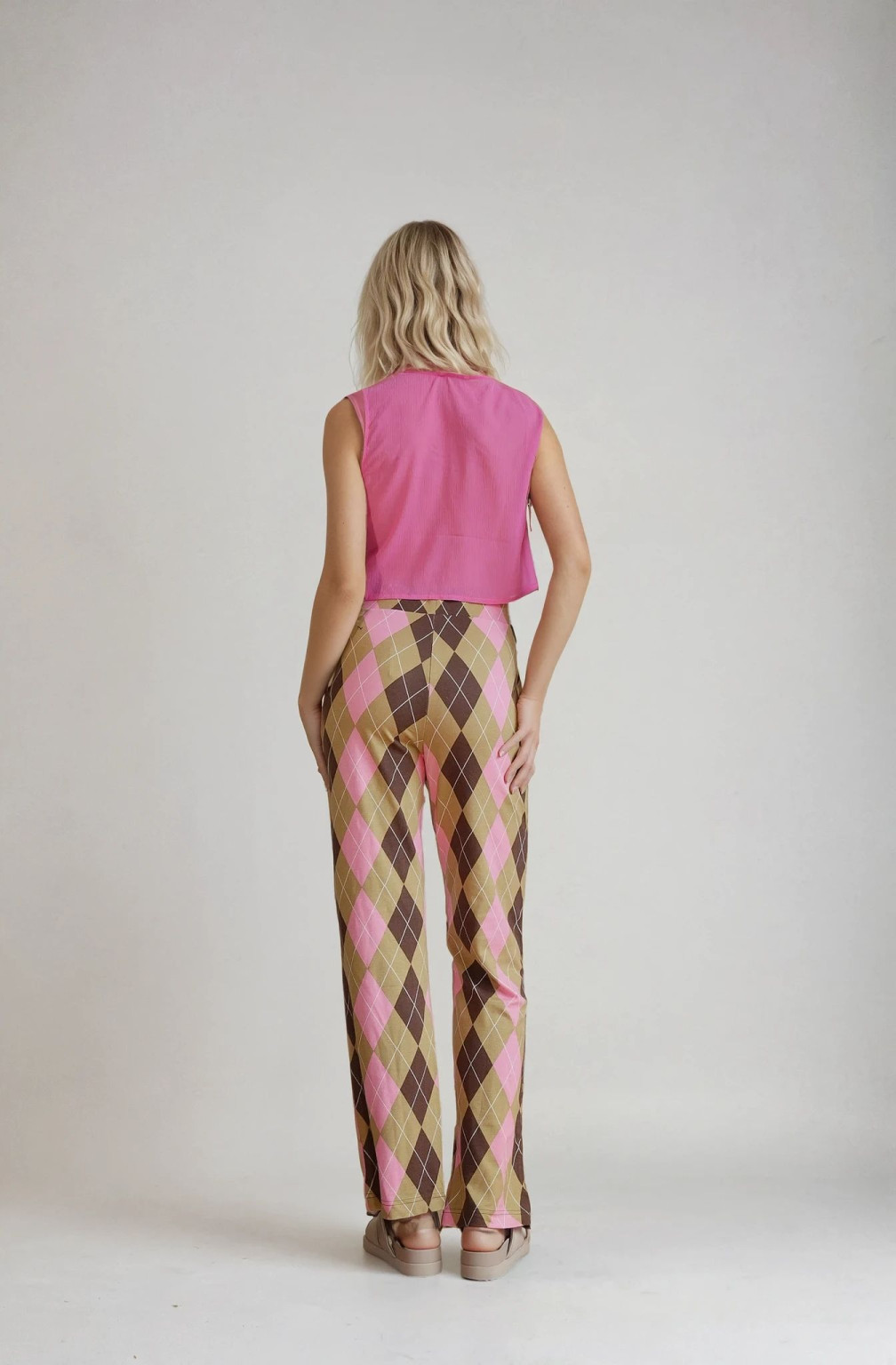 spodnie casual print kontrast