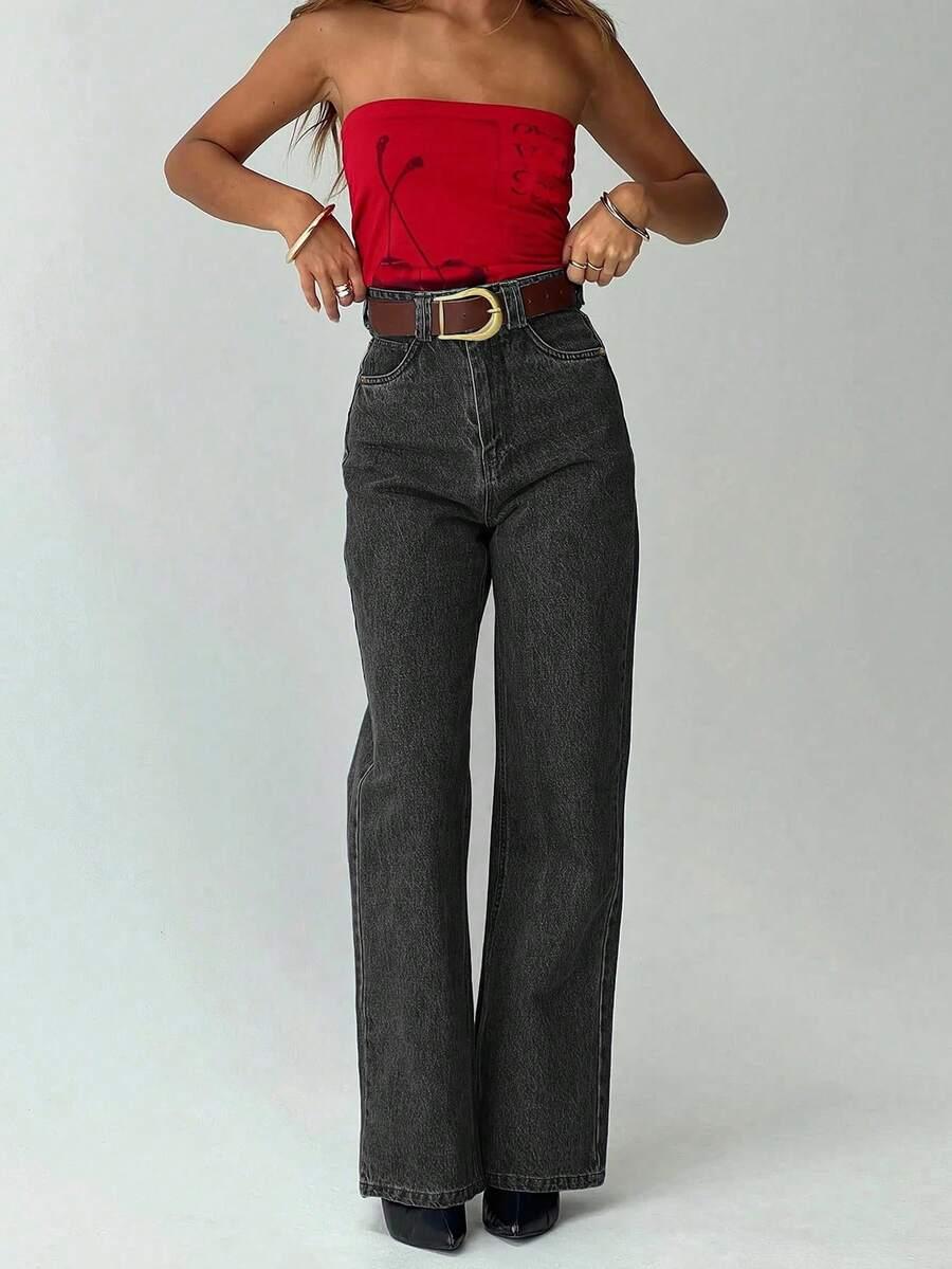 szare spodnie jeans 