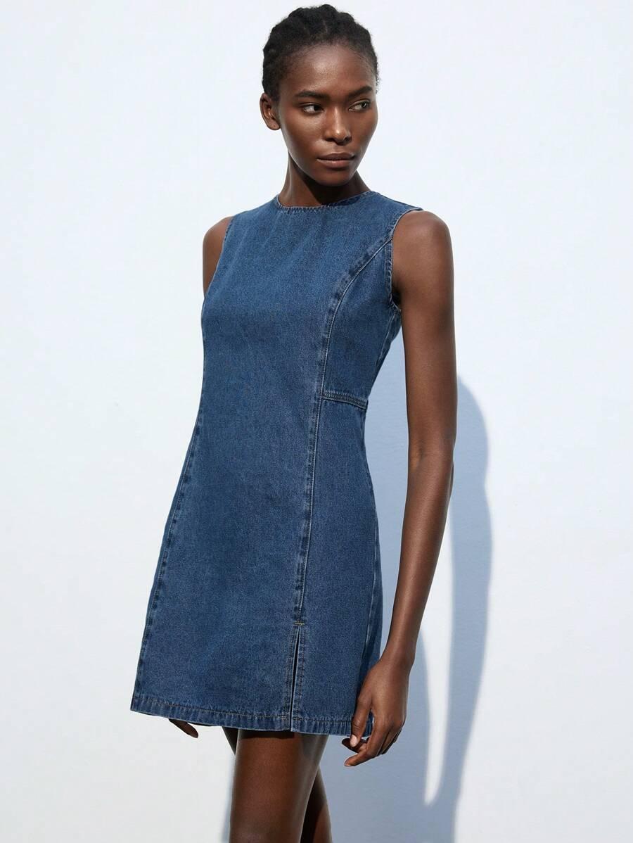 jeansowa mini sukienka