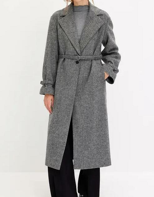 PŁASZCZ DAMSKI OVERSIZE PLUS SIZE DŁUGI RĘKAW BEZ KAPTURA GUZIKI