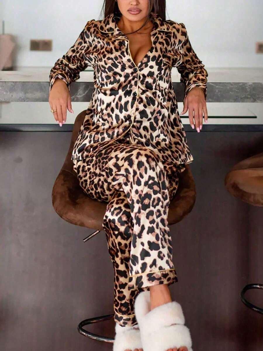 komplet piżam animal print