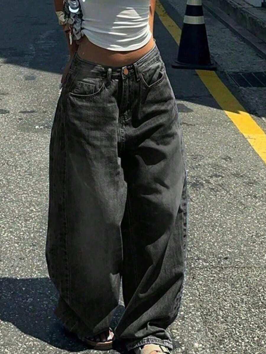 CZARNE SPODNIE JEANS