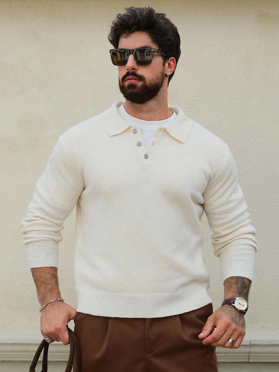 BEŻOWY SWETER GUZIKI