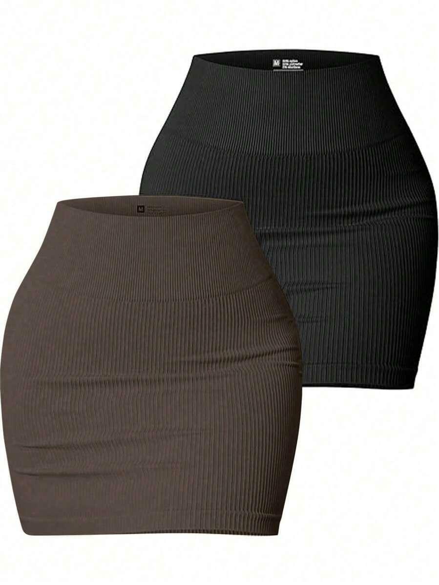 PRĄŻKOWANA SPÓDNICA 2-PACK