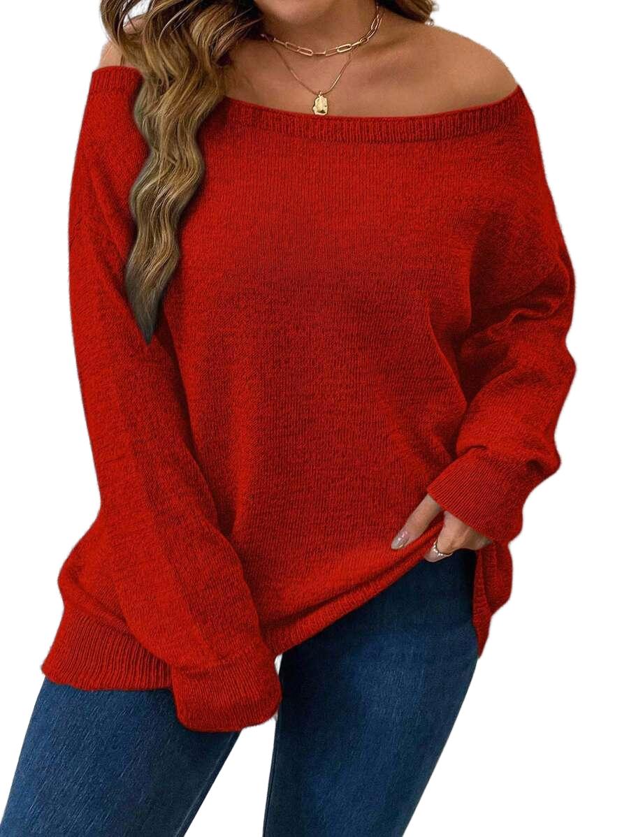 SWETER Z ODKRYTYMI RAMIONAMI 