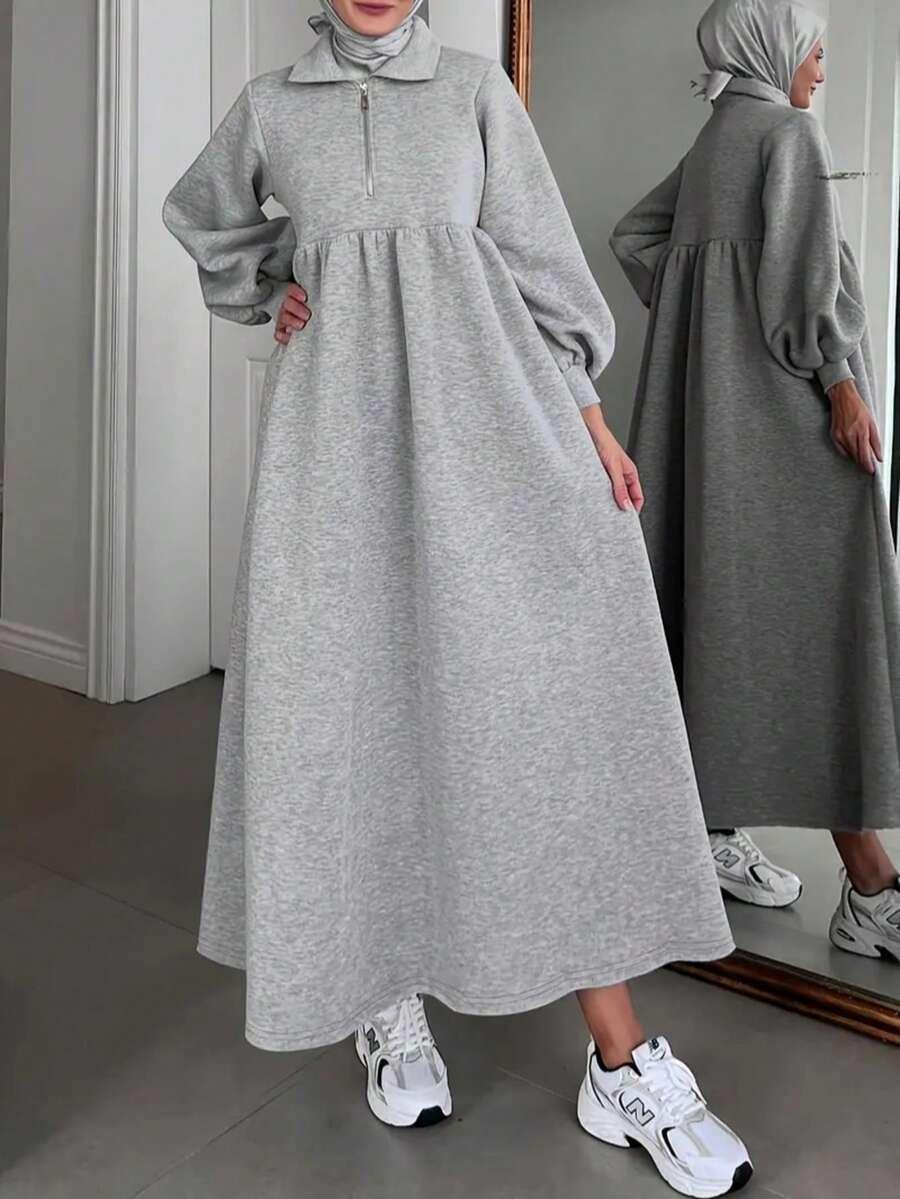 szara maxi sukienka