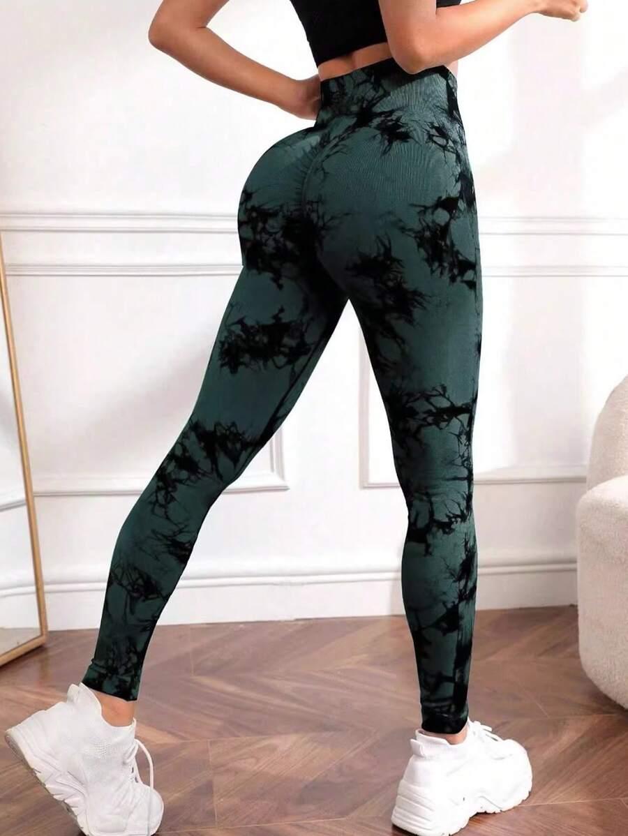 legginsy sportowe wzór tie dye