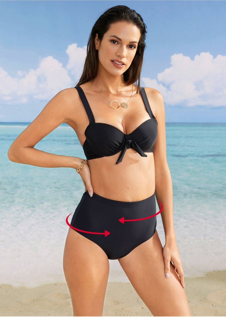 CZARNY DÓŁ OD BIKINI WYSOKI STAN