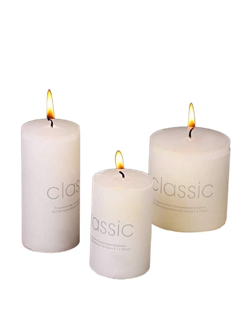 białe świece 4-pack