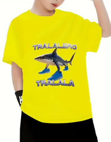 żółty t-shirt nadruk 