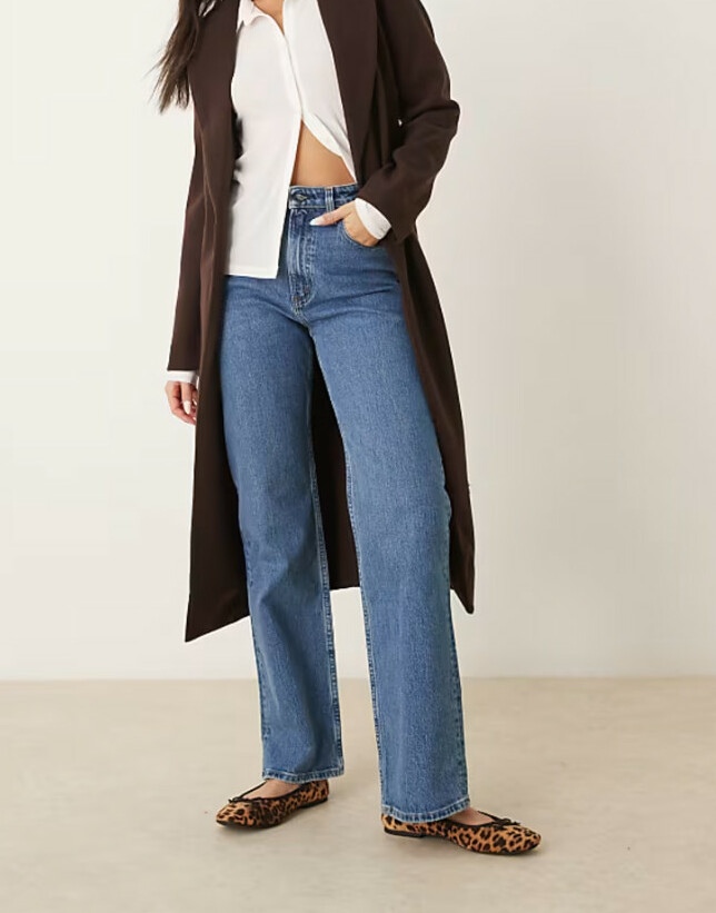 NIEBIESKIE PROSTE SPODNIE JEANS