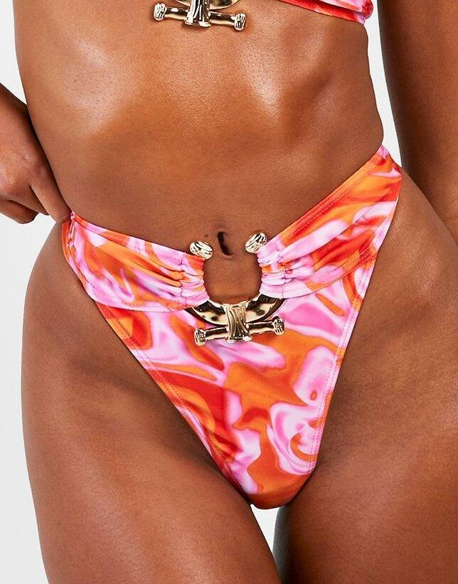 dół od bikini wstawka zdobienie tie dye print