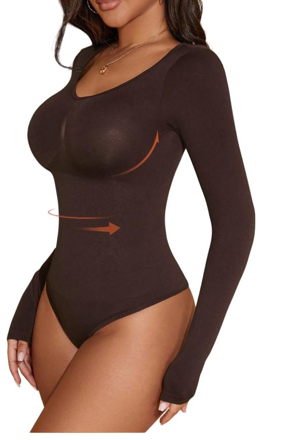 BRĄZOWE BODY DŁUGI RĘKAW