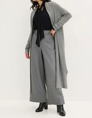SWETER DAMSKI SZARY DŁUGI