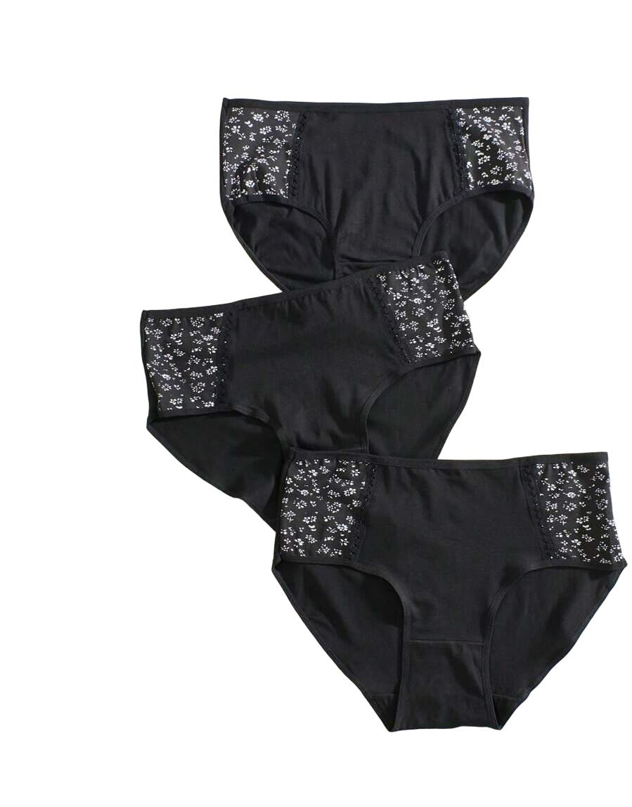 CZARNE MAJTKI PRINT 3-PACK