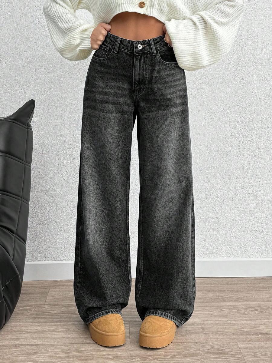 SZARE SPODNIE JEANS
