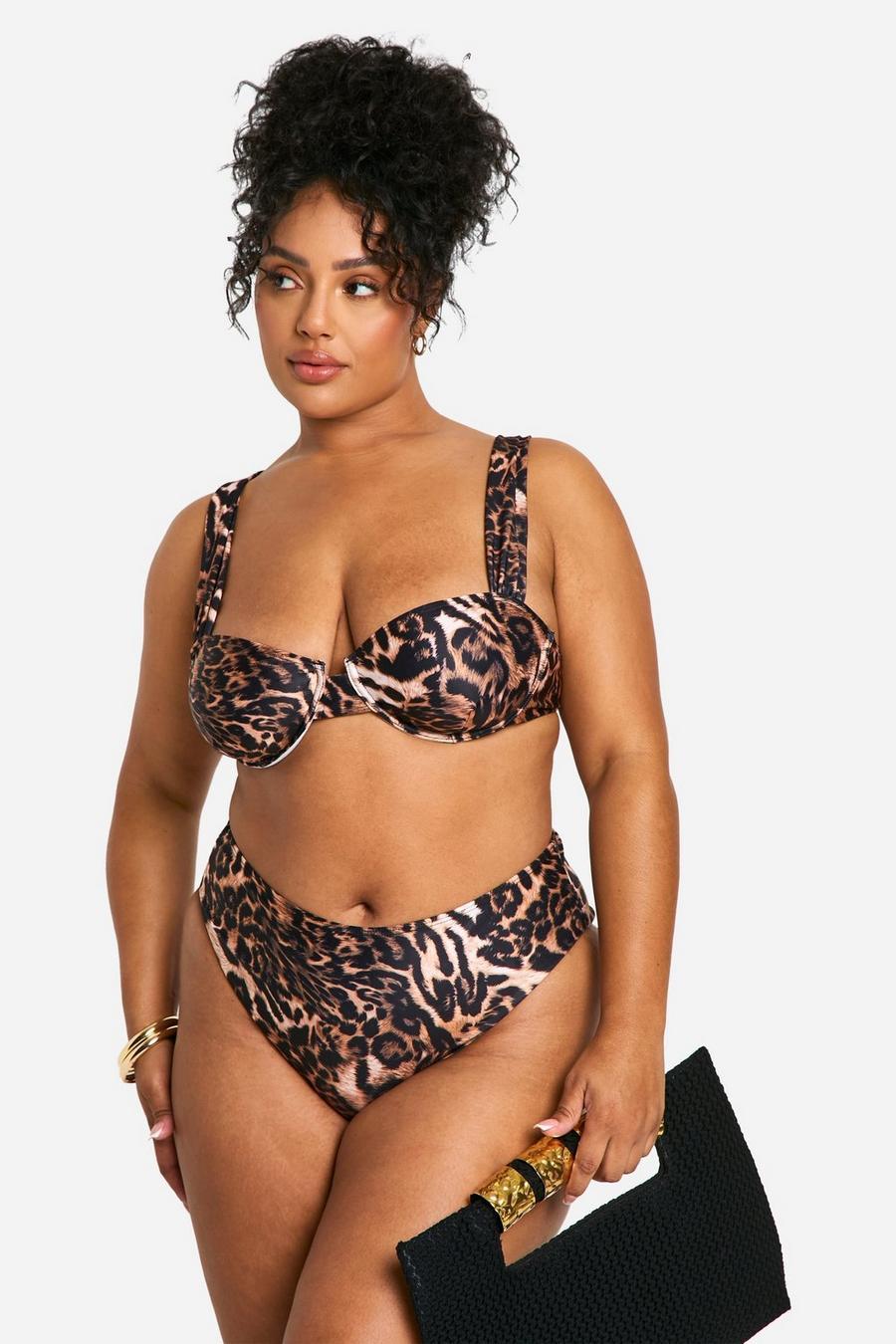 dwuczęściowy strój kąpielowy animal print